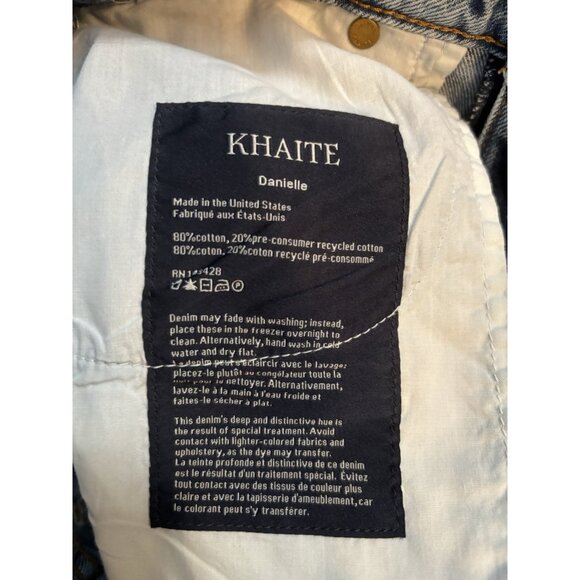 Khaite Danielle Acid-Wash Straight-Leg Jeans Sz 29 - Picture 11 of 16